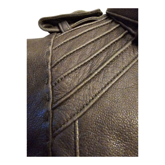 Mackage Brownish Black Dressy/Stylish Leather Jacket Cottagecore/ Clubwear Fall - Picture 5 of 16
